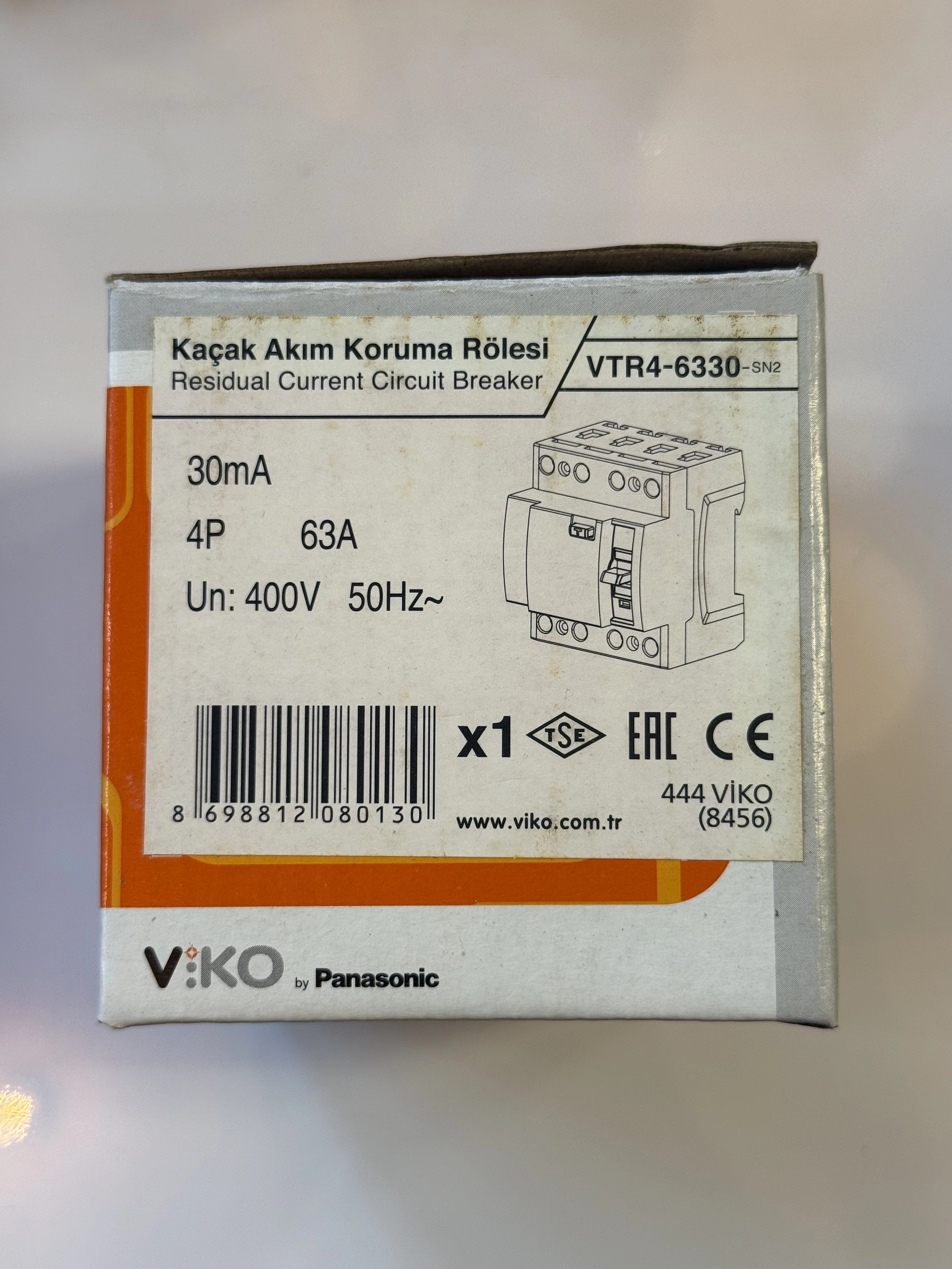 VİKO VTR4-6330 Kaçak Akım Koruma Rölesi 4P 30mA 63A