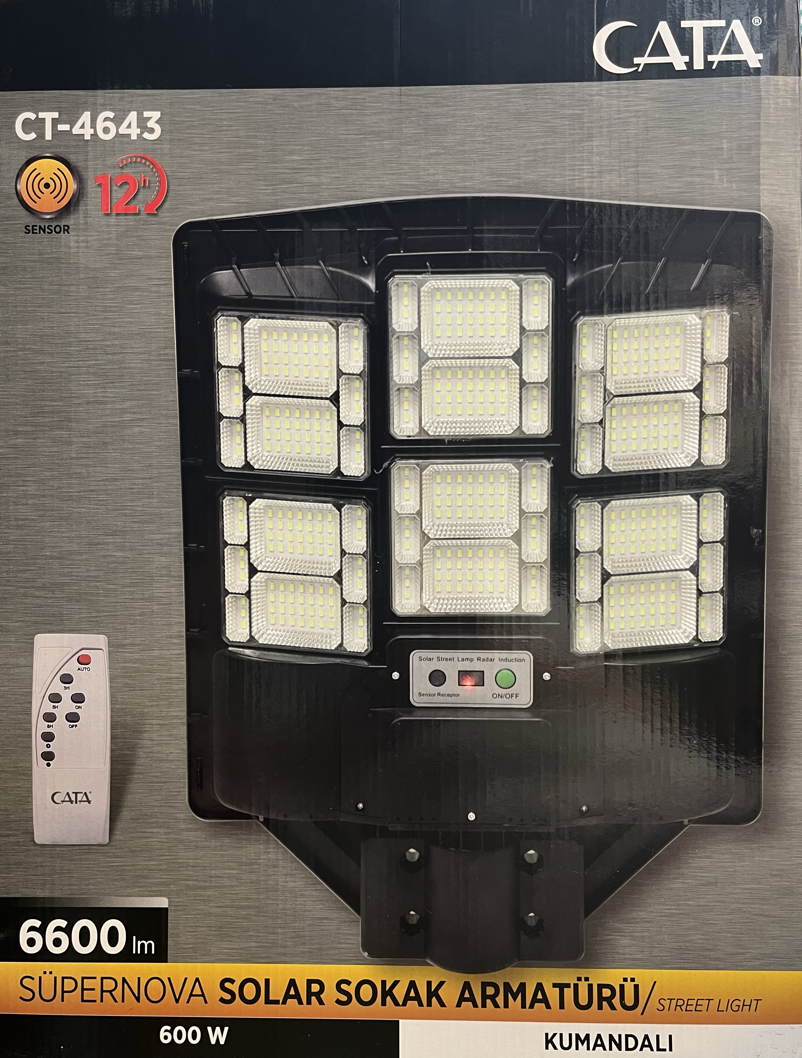 Cata CT-4643 Süpernova Solar Sokak Armatürü 600W Kumandalı