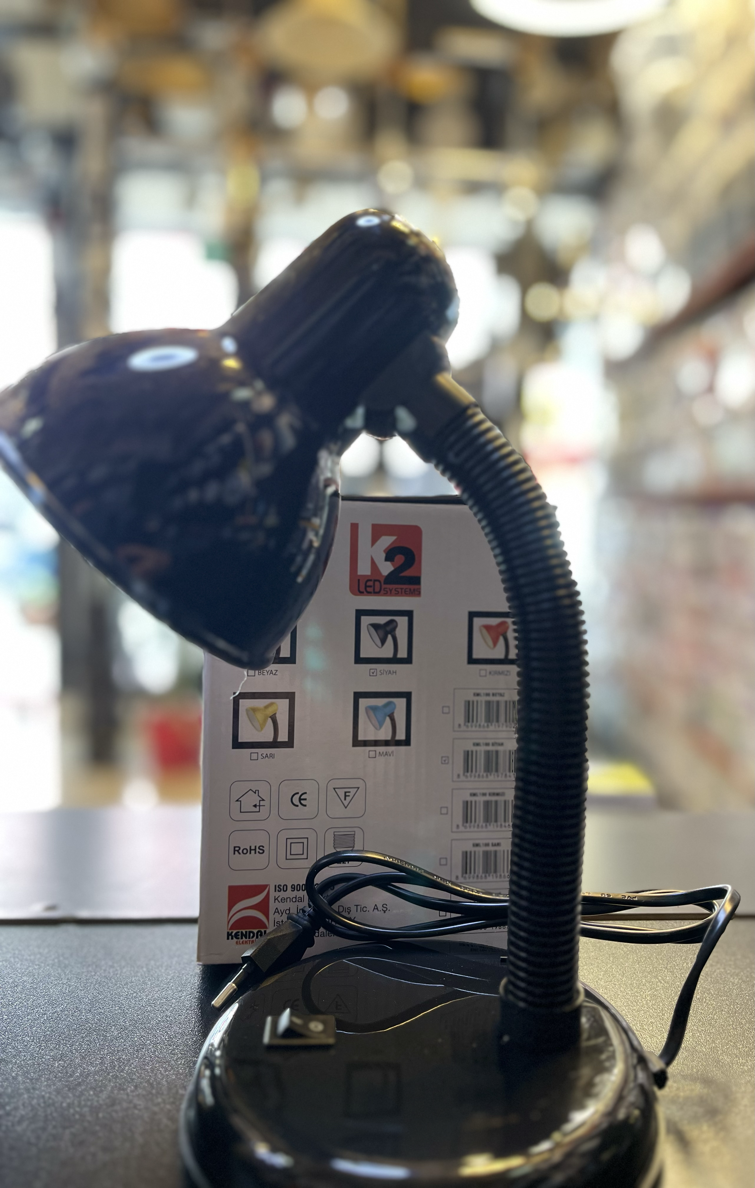 K2 KML100 Siyah Masa Lambası - E27 Duy