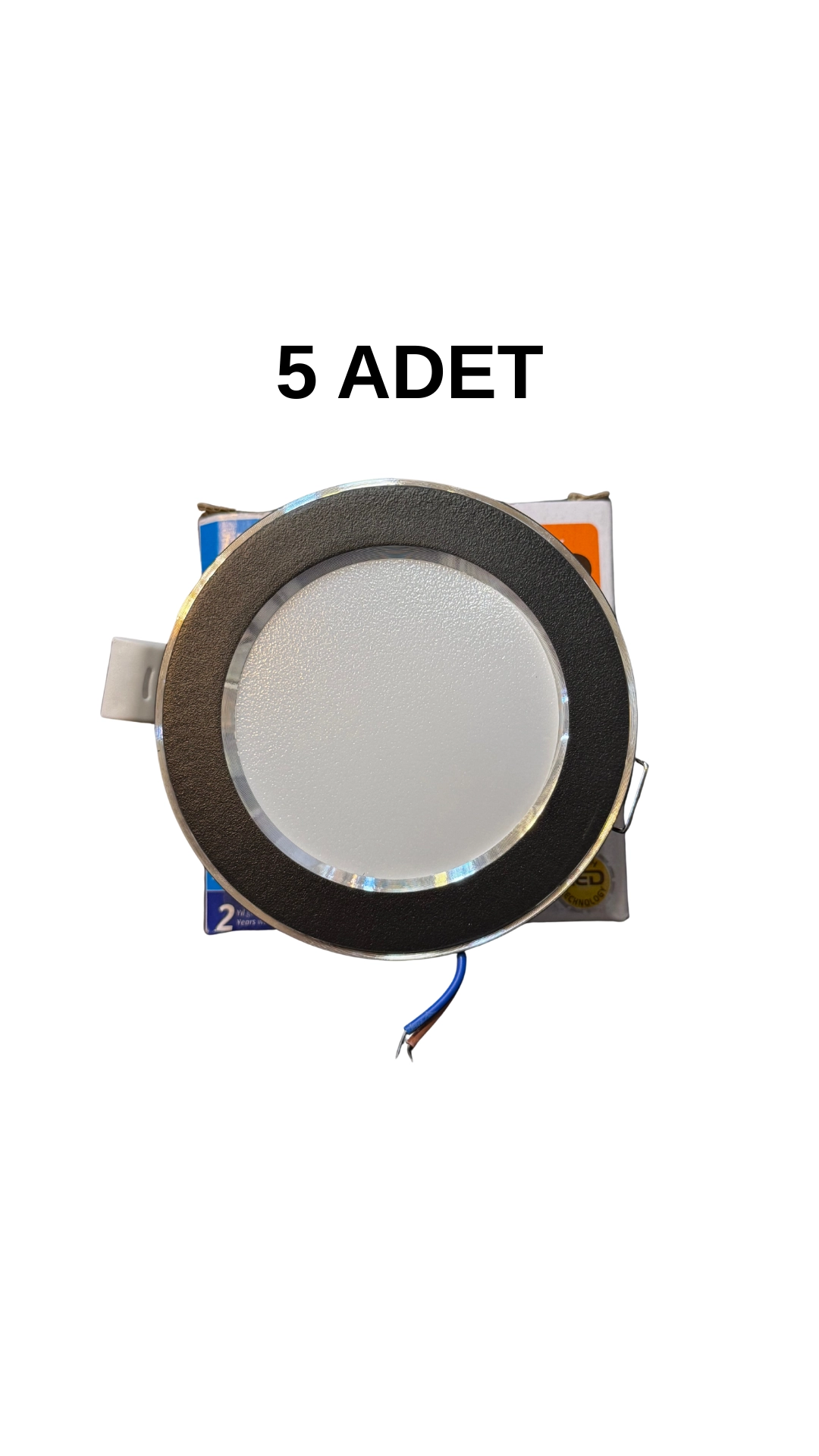 Kendal Elektrik KDL113 Led Spot 5W 3000K Günışığı (sarı ışık)  Siyah Kasa - 5’li Paket