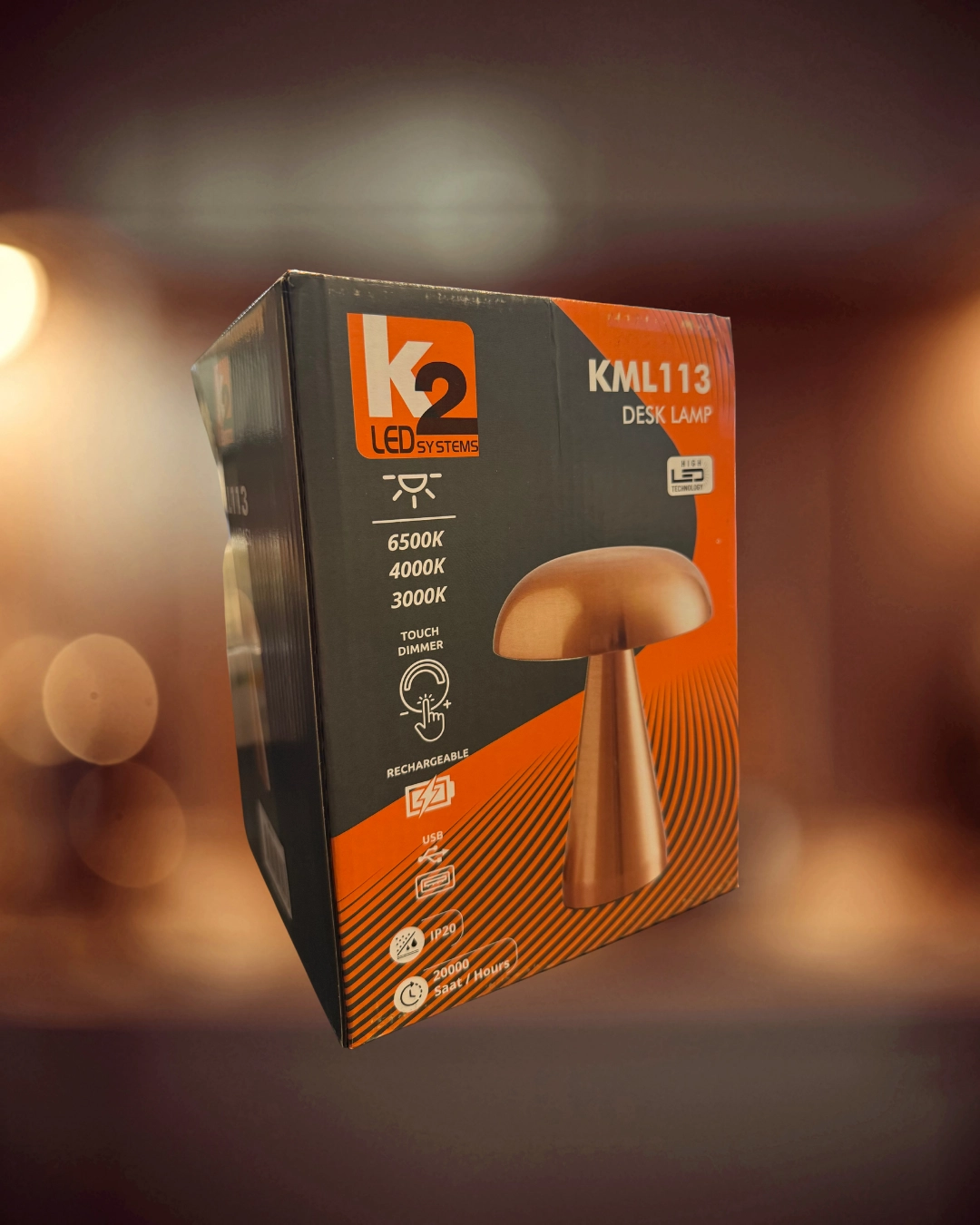  KML113 Dokunmatik Rose Masa Lambası (3 Renk Işık Opsiyonlu)