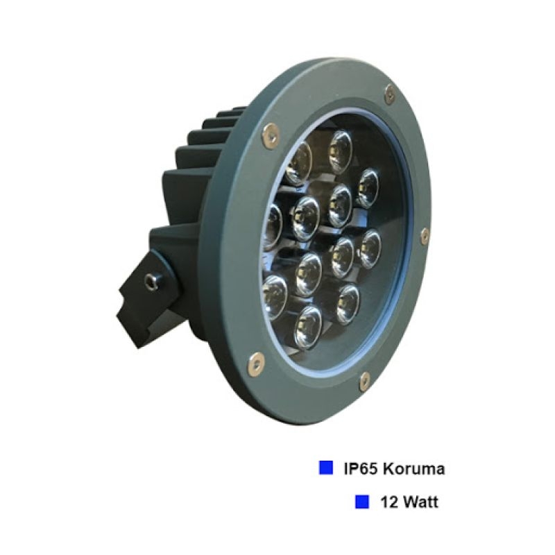 Nokta Led 12X1 Watt 12LED Bahçe ve Havuz Armatürü Kırmızı Ledci Burada