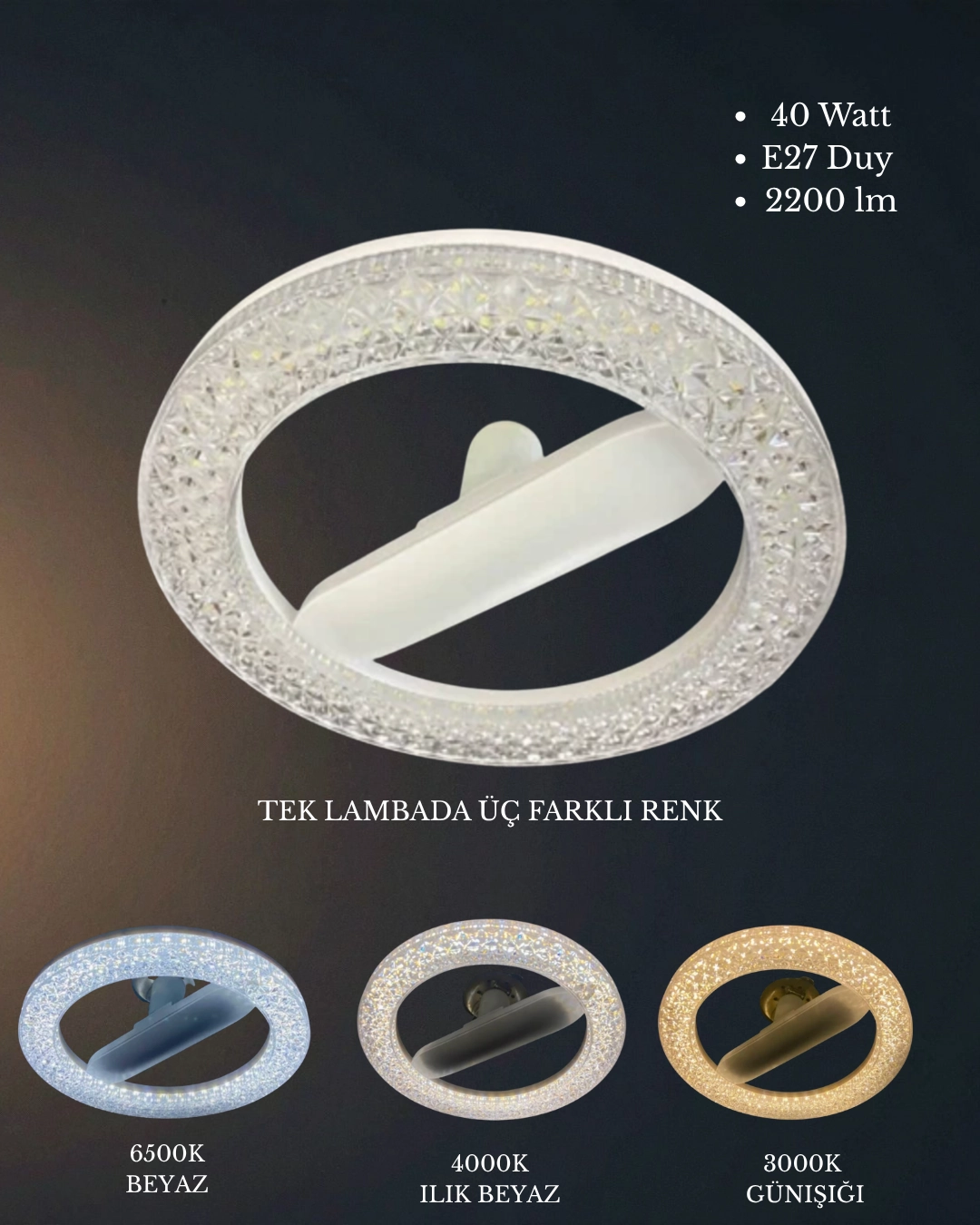 Osaka Kristal Simit Led Ampul 40 Watt  E27 Duy - 3 Renk