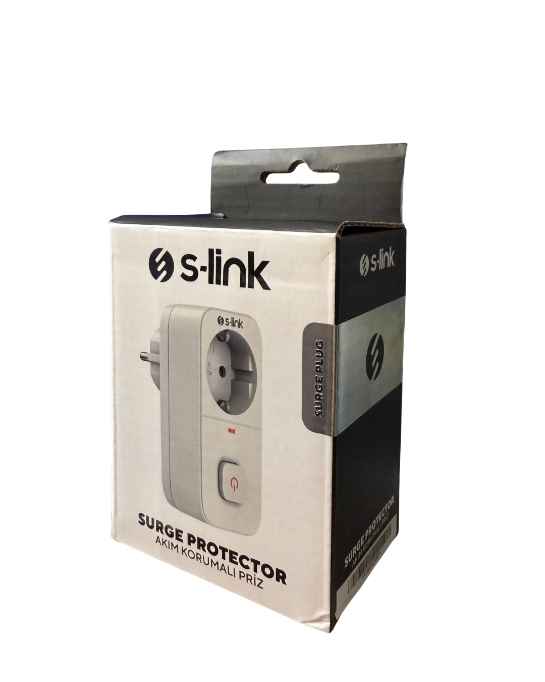 S-Link SL-010 Anahtarlı Akım Korumalı Tekli Priz 16A/250V 750 Joule 
