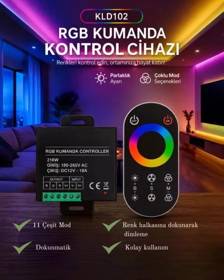 K2 KLD102 RGB Uzaktan Kumanda 