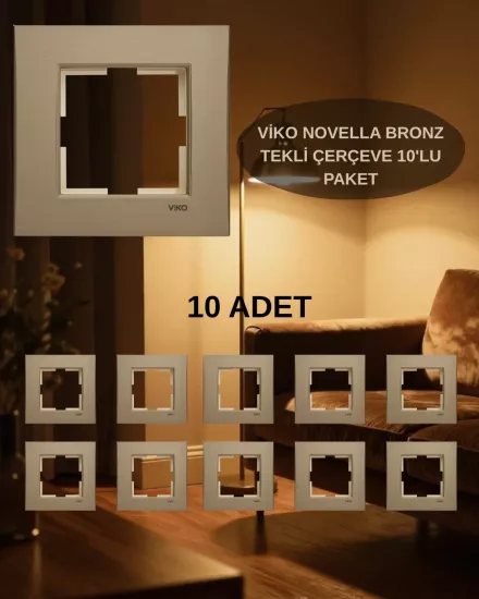 Viko 92190621 Novella Bronz Tekli Çerçeve - 10’lu Paket 