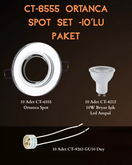 Cata Ortanca Spot Set ( 10 Adet CT-6555 + 10 Adet CT-4212 Beyaz + 10 Adet CT-9263 Duy)