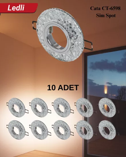 Cata CT-6598 Sim Dekoratif Cam Spot Kasası - 10’lu Paket 