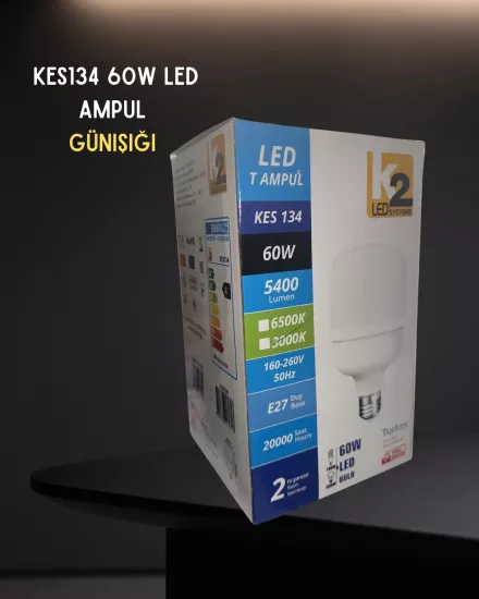 K2 KES134 Torch Led Ampul 60W Günışığı