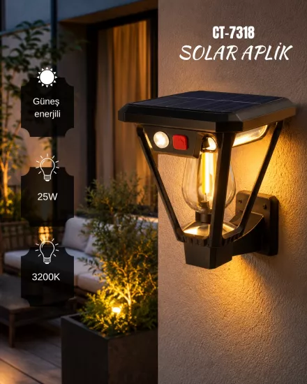 Cata CT-7318 Sakura Solar Ledli Bahçe Armatürü 25W Günışığı