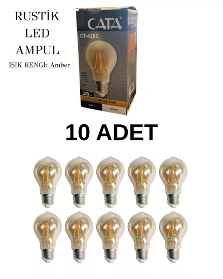 Cata CT-4285 Rustik Led Ampul Amber 4W - 10’lu Paket 