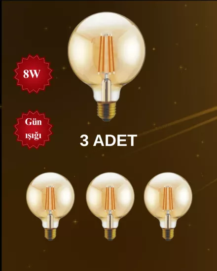 K2 KES607  Cob Filamanlı Led Rustik Ampul 8W Günışığı