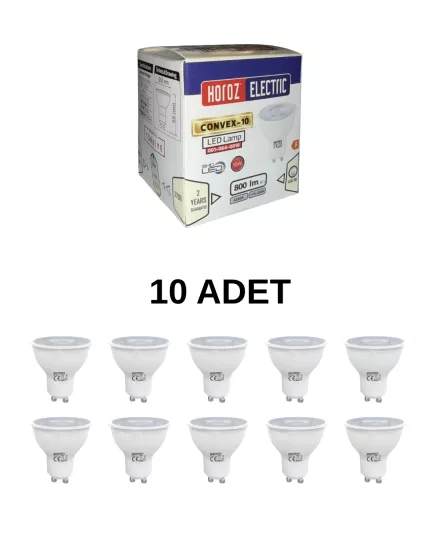 Horoz 001-064-0010 Led Ampul 10W 4200K GU10 Duy - 10’lu Paket