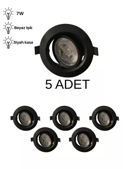 Cata CT-5200 Lal Led Spot Beyaz Işık 7W - 5’li Paket 