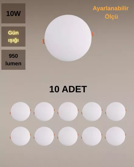 Cata CT-5660 X Plus Led Panel 10W Günışığı - 10’lu Paket 