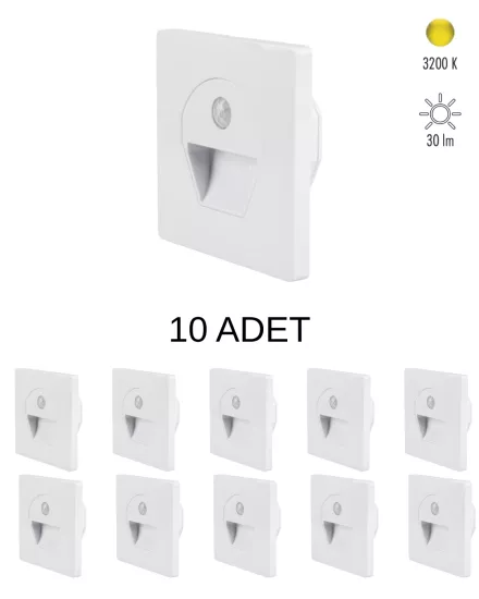 Cata CT-5170 Sensörlü Koridor Aydınlatması Beyaz Kasa Günışığı - 10’ lu Paket