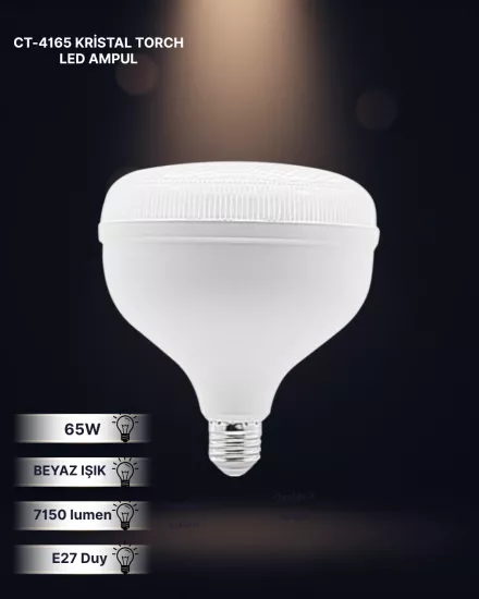 Cata CT-4165 Kristal Torch Led Ampul 65W Beyaz Işık