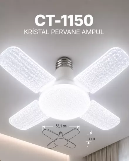 Cata CT-1150 Kristal Pervane Ampul 52W Beyaz Işık 