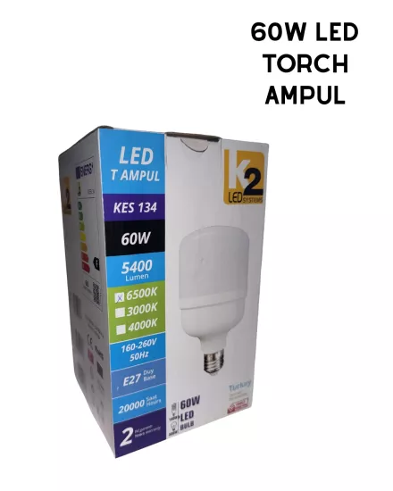 K2 KES134 Torch Led Ampul Beyaz Işık 60W