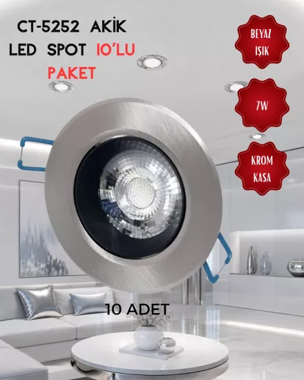 Cata CT-5252 Akik Led Spot 7W Beyaz Işık - 10’lu Paket 