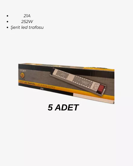 Cata CT-2677 Şerit Led Trafosu 21A - 5’li Paket 