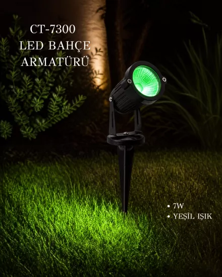 Cata CT-7300 Led Bahçe Armatürü Kazıklı 7W Yeşil 