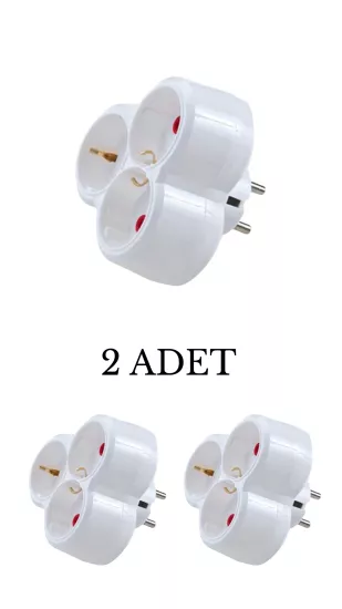 AY-KA 7713000 Üçlü Topraklı Fiş Priz - 2’li Paket
