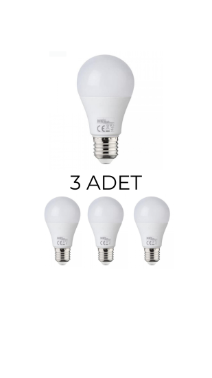 Horoz Premier-9 Led Ampul 9W E27 Duy Beyaz Işık  (6400K) - 3’lü Paket