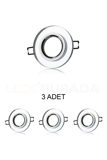Cata Ct-6555 Ortanca Dekoratif Cam Spot Kasası  Gu10 - 3’lü Paket