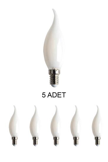 Cata Ct-4069 Soft Kıvrık Led Buji Ampul Günışığı(Sarı) 4W - 5’li Paket