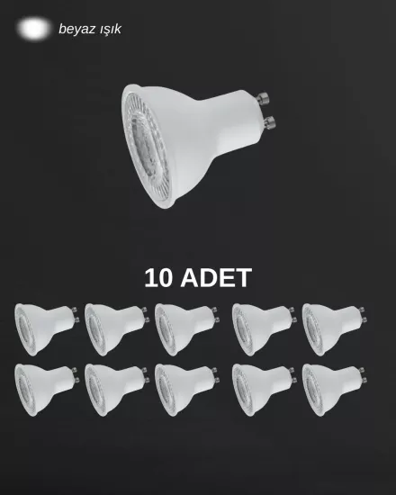 Cata CT-4215 Led Ampul 8W GU10 Duy Beyaz Işık - 10’lu Paket