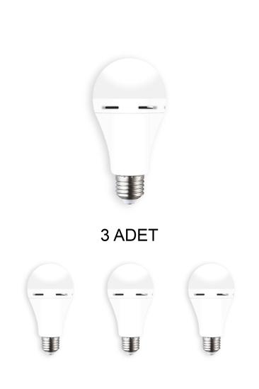 Cata Ct-4229 Şarjlı Led Ampul Beyaz 9W - 3’lü Paket 