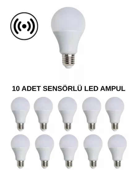 Cata CT-4259 Sensörlü Led Ampul 15W Beyaz Işık- 10’lu Paket 