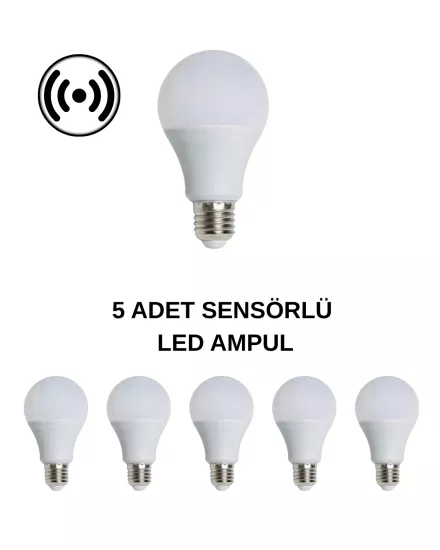 Cata CT-4259 Sensörlü Led Ampul 15W Beyaz Işık - 5’li Paket 