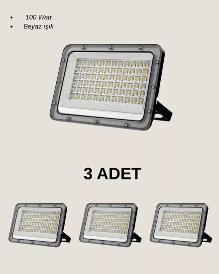 Cata CT-4659 Platinum 100W Led Projektör Beyaz Işık - 3’lü Paket