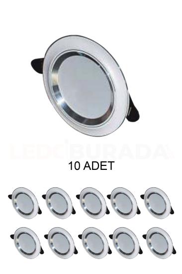 Cata CT-5257 Zebra Led Spot Beyaz-Krom 6W 3 Renk - 10’lu Paket