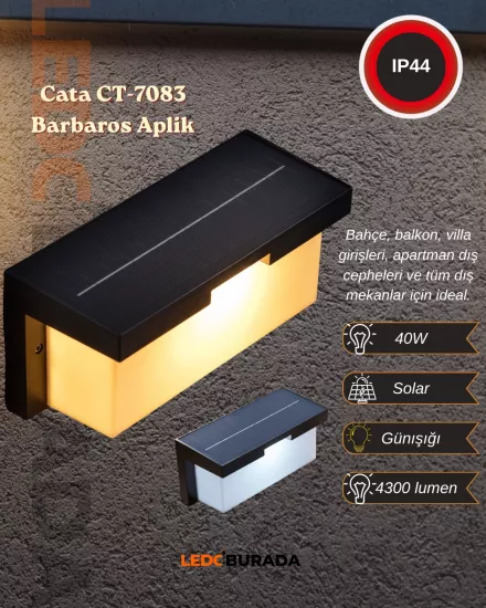 Cata CT-7083 Barbaros Solar Aplik 40W Günışığı