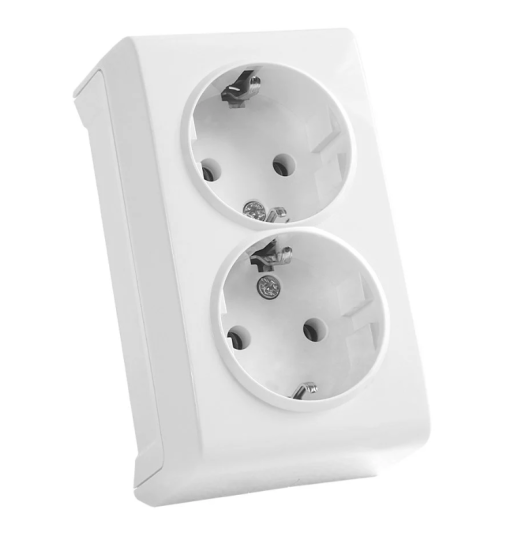 VİKO 90681056 Vera Beyaz İkili Topraklı Priz Sıva Üstü