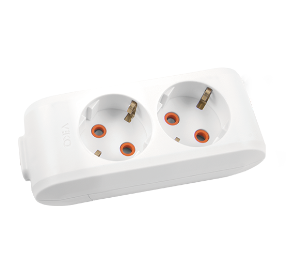 VİKO 90113200 Multi-let İkili Priz Topraklı Klemensli Ç.K.
