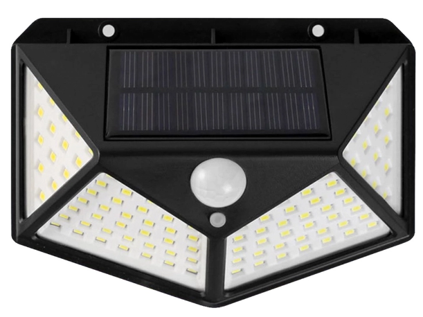 Ledciburada Solar Sensörlü Duvar Apliği 100 Led Beyaz Işık
