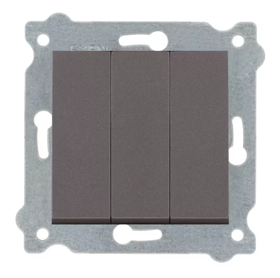 Exen Karell Mocha Modül+Kapak | Üçlü Anahtar