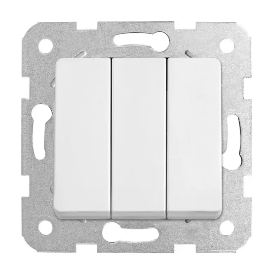 Viko 90440068 Linnera/Rollina Beyaz Üçlü Anahtar Mekanizma+ Düğme 