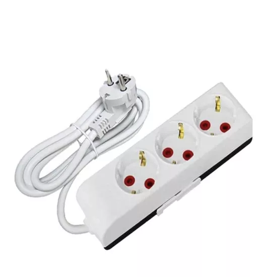 AY-KA  3’LÜ TOPRAKLI GRUP PRİZ ÇOCUK KORUMALI ( 3x1 mm2 ) - 2 METRE 