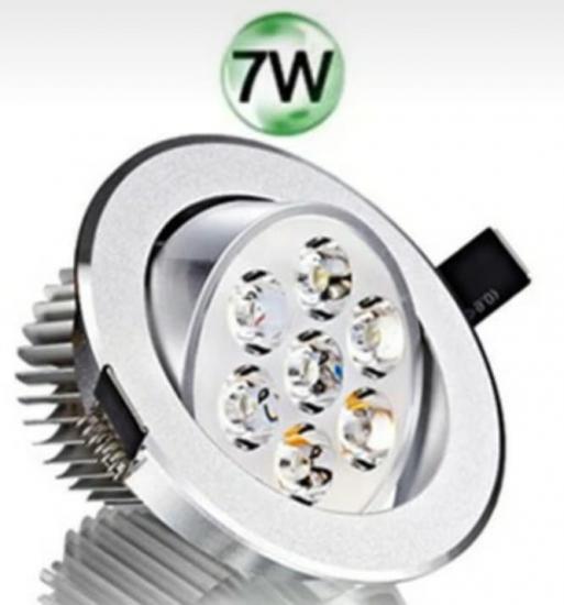 Eko Bulb Sıva Altı Saten Kasa Yuvarlak Oynar Başlık 7X1 Watt LED Spot Armatür Ararenk