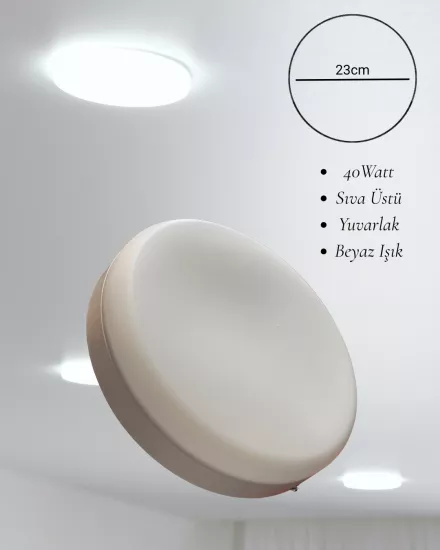 Osaka Sıva Üstü Yuvarlak Led Armatür 40W Beyaz Işık