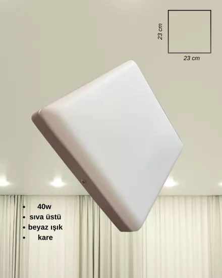 Osaka Sıva Üstü Kare Led Armatür 40 Watt Beyaz Işık 