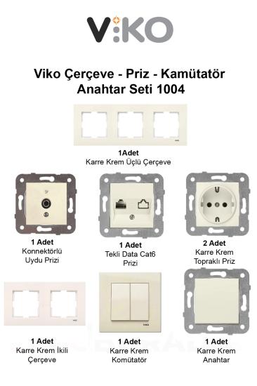 Viko Çerçeve - Priz - Kamütatör - Anahtar Seti 1004