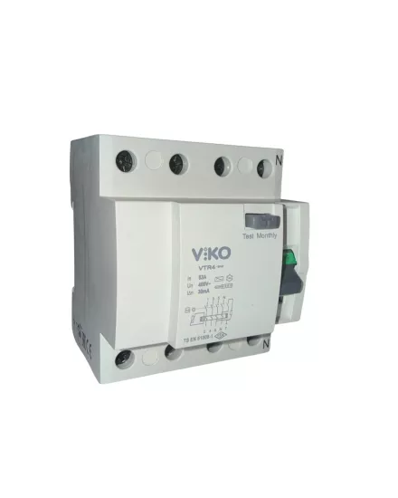 VİKO VTR4-6330 Kaçak Akım Koruma Rölesi 4P 30mA 63A