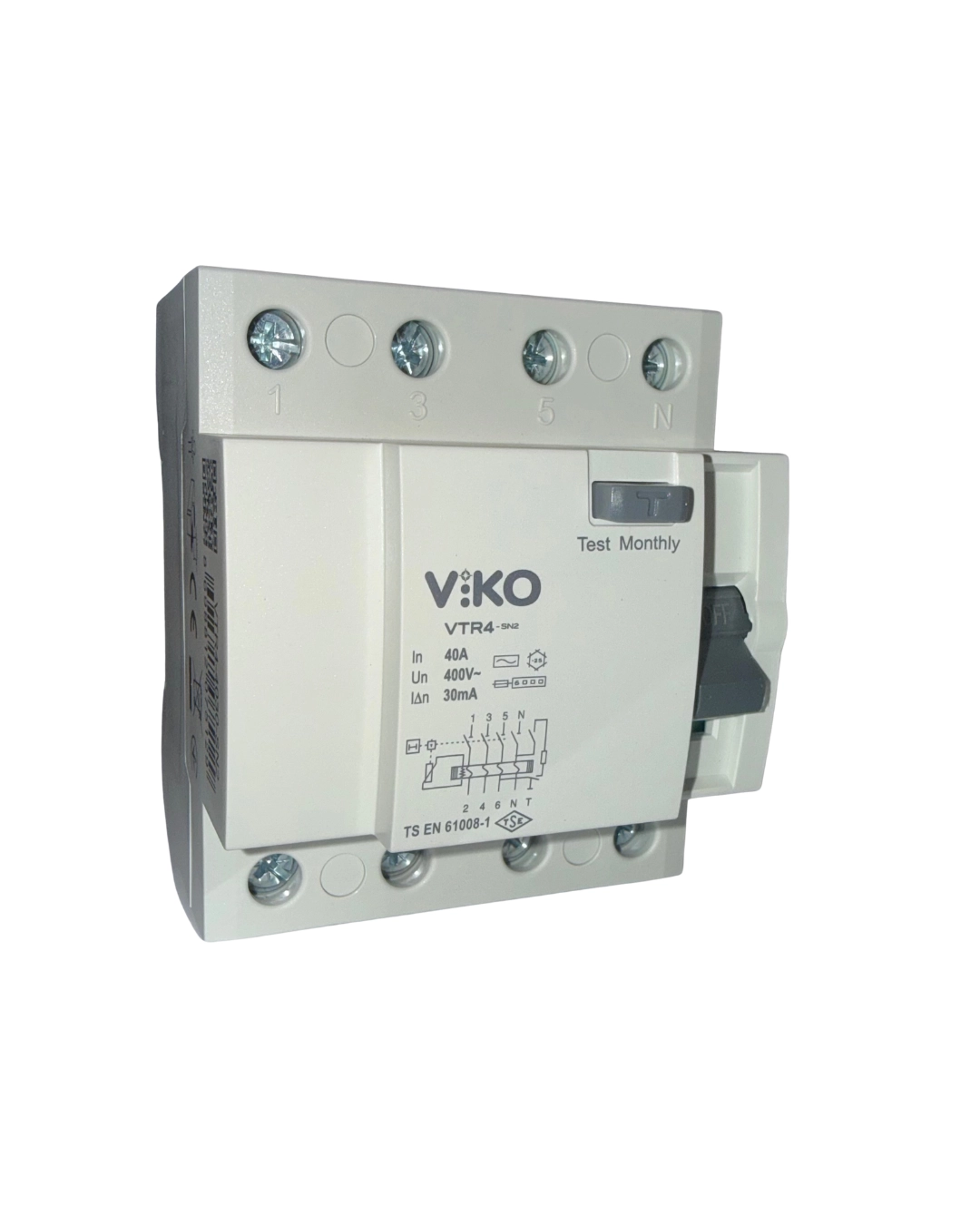 VİKO VTR4-4030 Kaçak Akım Koruma Rölesi 4P 40A 30mA 