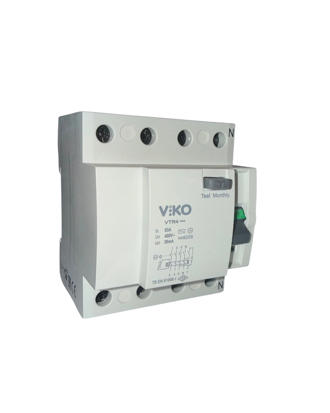 VİKO VTR4-6330 Kaçak Akım Koruma Rölesi 4P 30mA 63A